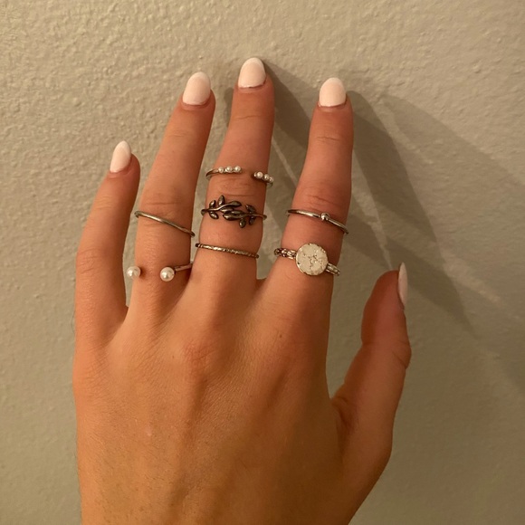 Follow Me Silver ring stack - Picture 1 of 2